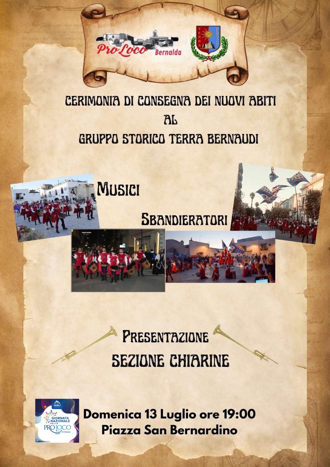 Cerimonia di consegna dei nuovi abiti al Gruppo  Storico Terra Bernaudi