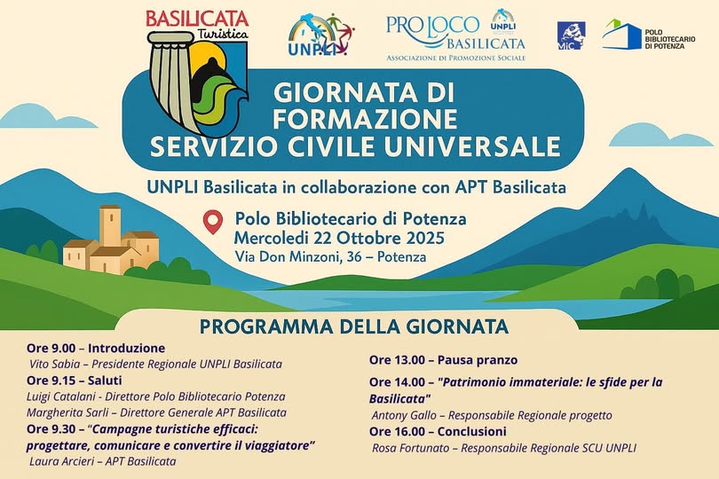 Turismo, patrimonio immateriale e comunicazione efficace: giornata di formazione per i volontari del Servizio Civile Universale UNPLI Basilicata