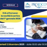 Webinar UNPLI Basilicata: “IVA e Pro Loco – Le novità in arrivo dal 1° gennaio 2026”