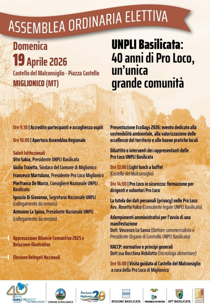 UNPLI Basilicata: 40 anni di Pro Loco, un’unica grande comunità