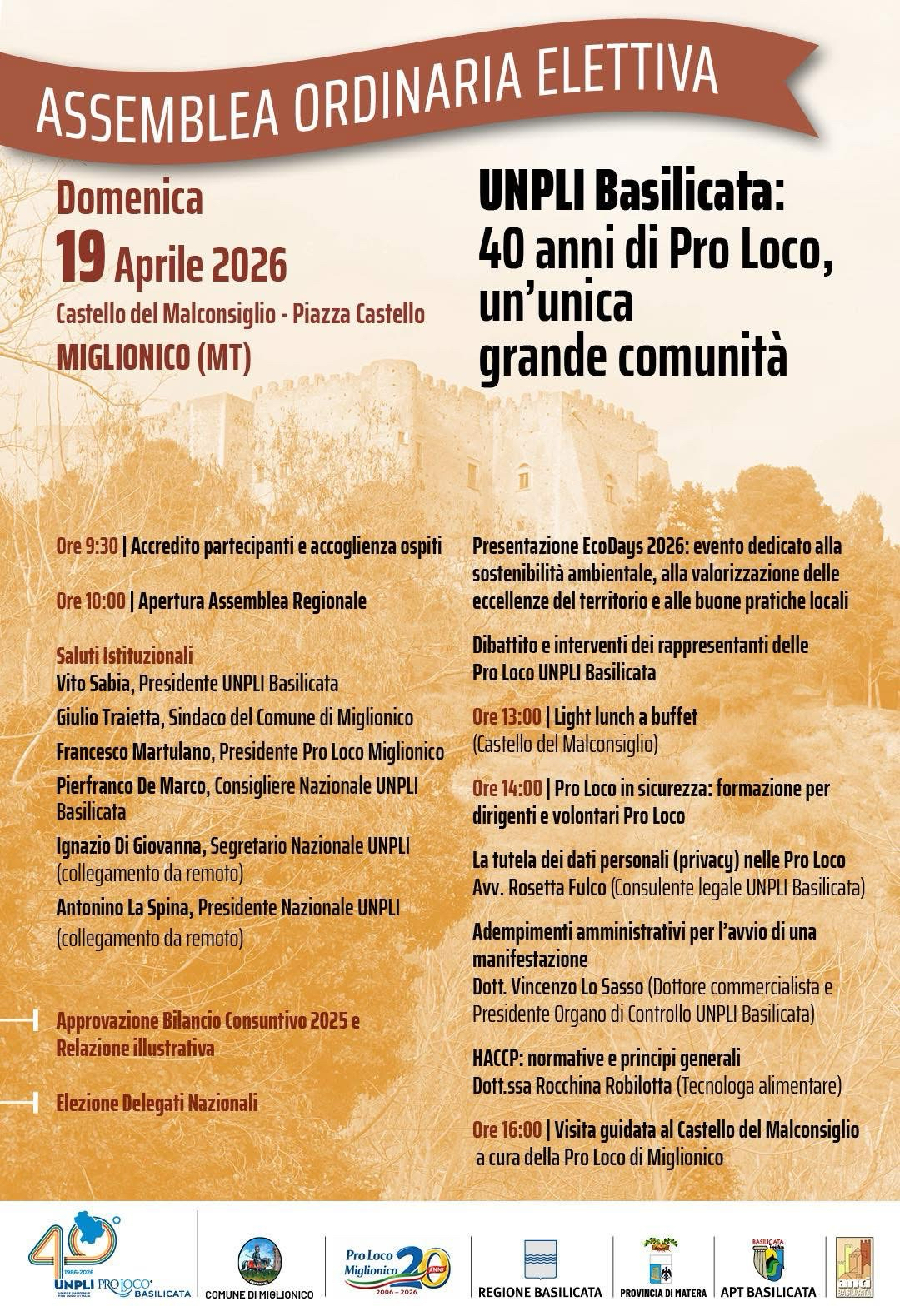 Scopri di più sull'articolo UNPLI Basilicata: 40 anni di Pro Loco, un’unica grande comunità